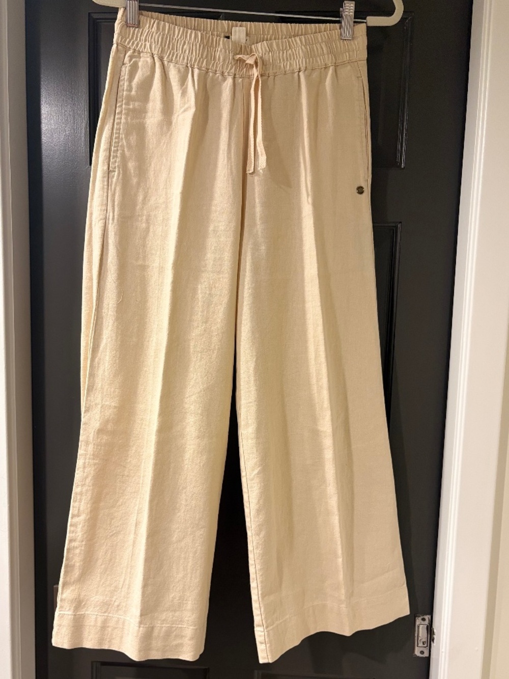 ROXY Linen Blend Wide-Leg Pants – XS – Natural/Cream